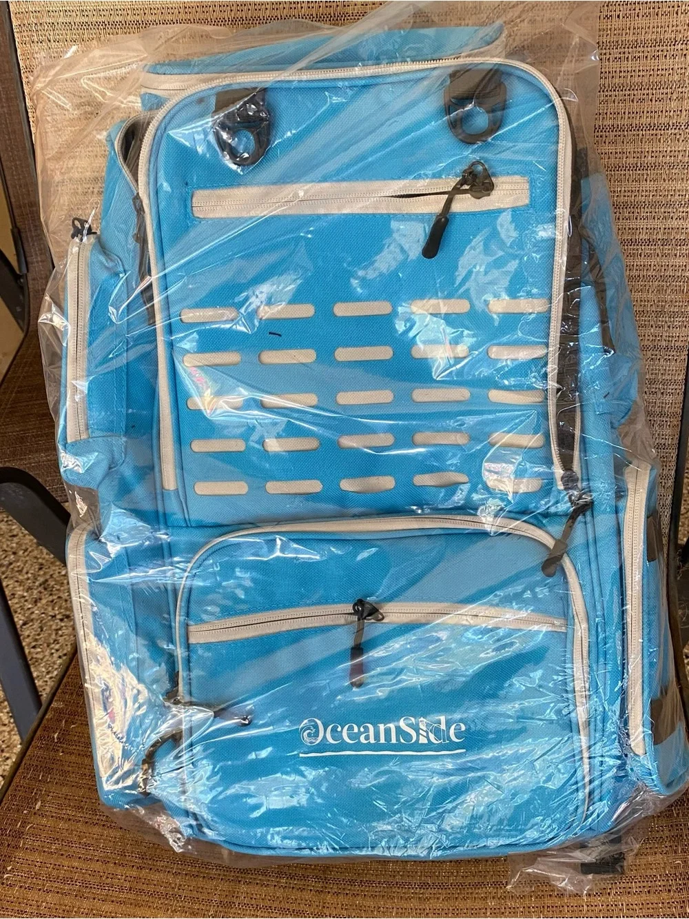 Men’s Bright Turquoise Blue Fishing Gear Backpack -
